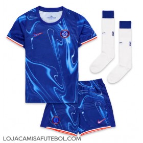 Camisa de Futebol Chelsea Enzo Fernandez #8 Equipamento Principal Infantil 2024-25 Manga Curta (+ Calças curtas)